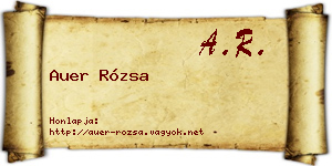Auer Rózsa névjegykártya